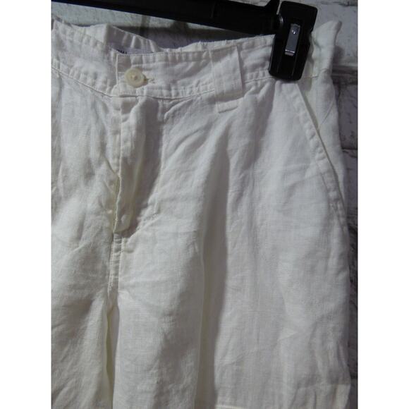 JW Los Angeles Johnny Was White Linen Roll Tab Cargo Shorts XS NEW - Picture 3 of 11